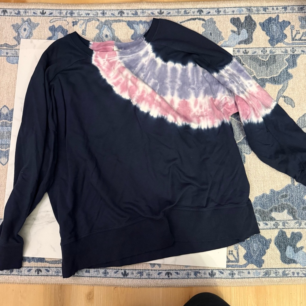 J. Jill Navy and Tie-Dye Sweatshirt